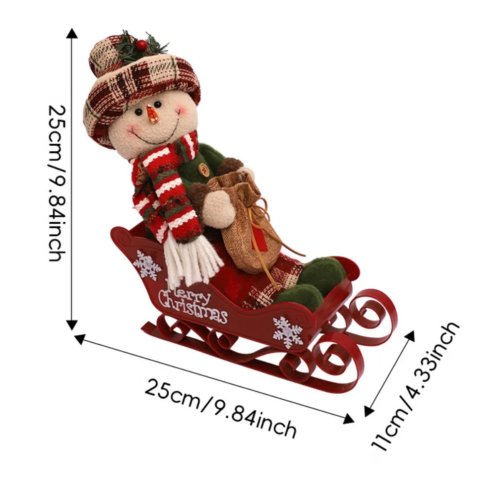 Sled Pulling Old Man Christmas Ornaments Snowman Elk Plush Doll Party Supplies Embellishment Xmas Tree Charm New Year's Supplies