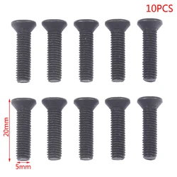 10pcs Drill Chuck Shank Adapter Screws Left-Handed Thread Set Screws M5/M6 22mm Professional Metal Tool Accessories