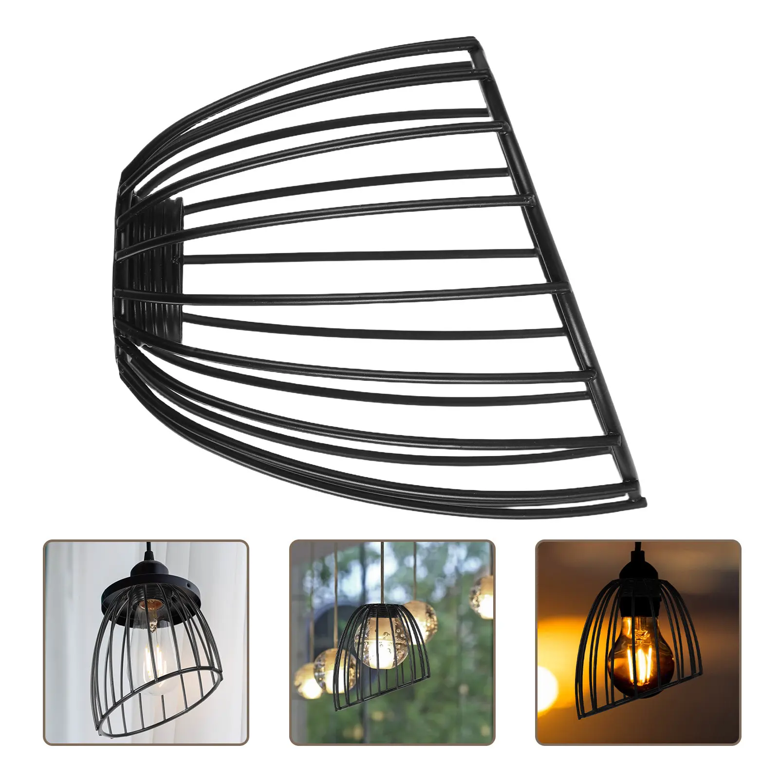 Mini Iron Birdcage Pendant Lamp Metal Cage Lampshade Vintage Industrial Ceiling Light Cover for Living Dining Bedroom