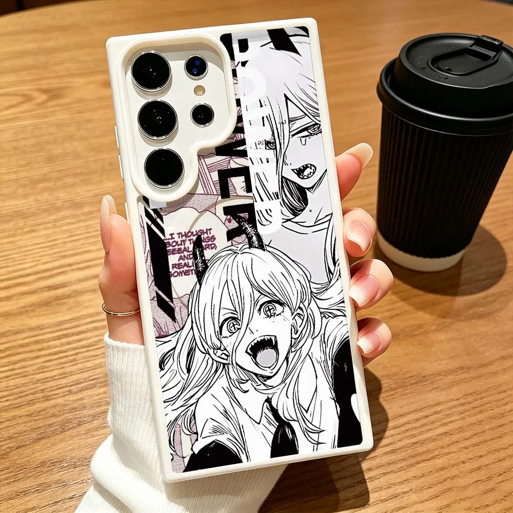 Luxury Cool Chainsaw Man Phone Case Wireless Charge Magnetic Magsafe For Samsung Galaxy S26 S25 S24 S23 S22 FE Ultra Plus