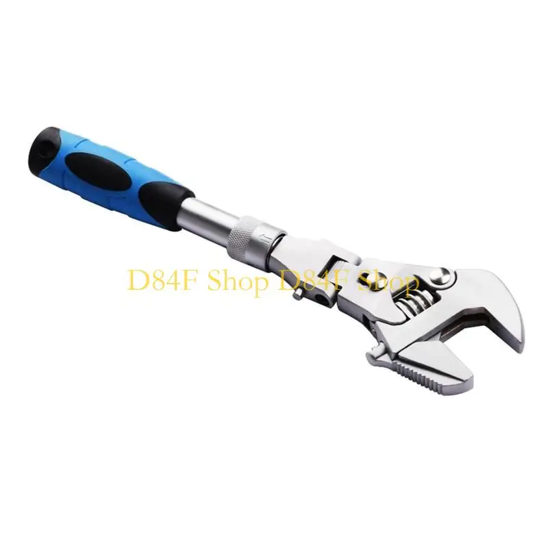 D84F 10 Inch Torque Wrench 5 in 1 Adjustable Ratchet Wrench 180 Degree Folding Spanner Maintenance Manual Tool for Household