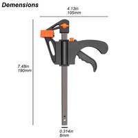 Woodworking Clamp F Hard Quick Release Ratchet Speed Squeeze Clip Kit Long Carpenter Set Nylon Gadget Work Bar Hand Tool 4inch 3