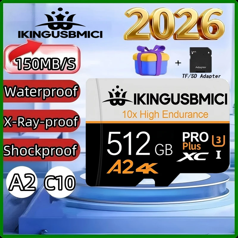 Quick Transfer Memory Card TF Cards Micro TF SD Card SD Cards 32GB 256GB 512GB Dustproof 4K A1 C10 for GoPro Smartphone