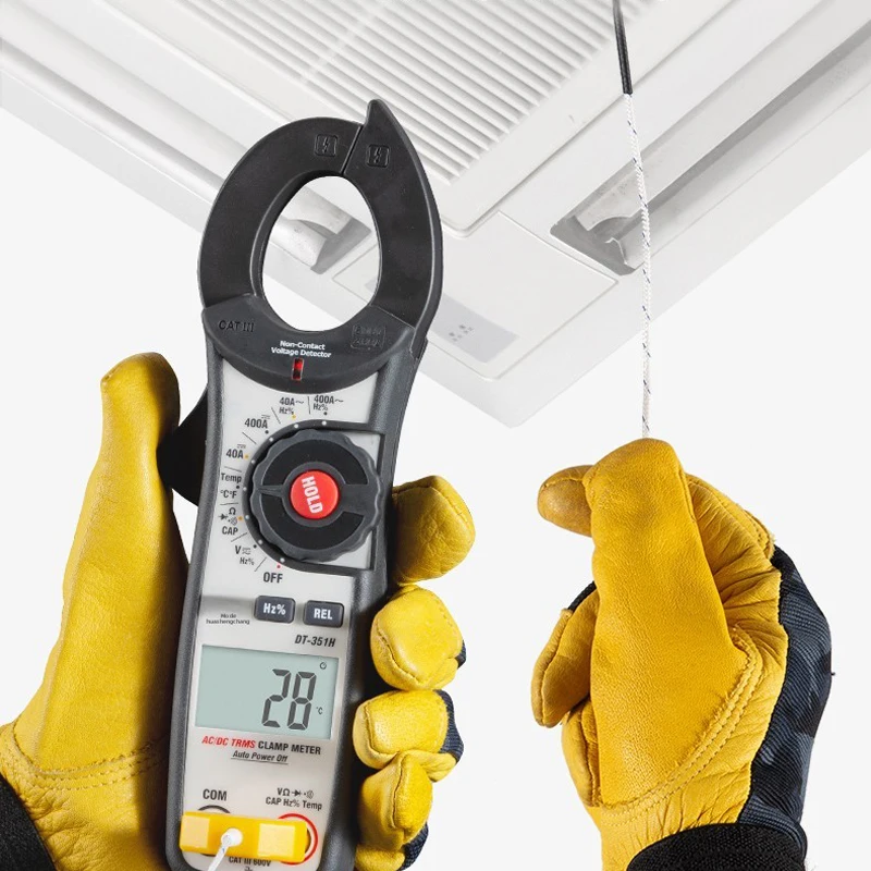 

AC/DC Current Clamp Meter True RMS 4000 Counts Electric Tester Auto Ranging Measures Resistance, Capacitance, Continuity, Diodes