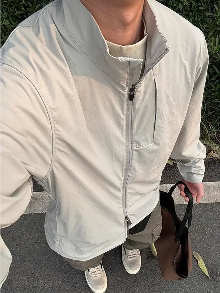 

ay Воротник-стойка Мужской летний тонкий уличный солнцезащитный костюм Jaet Qui Dry American Sle Свободный крой из полиэфирного волокна Длинный сарафан...