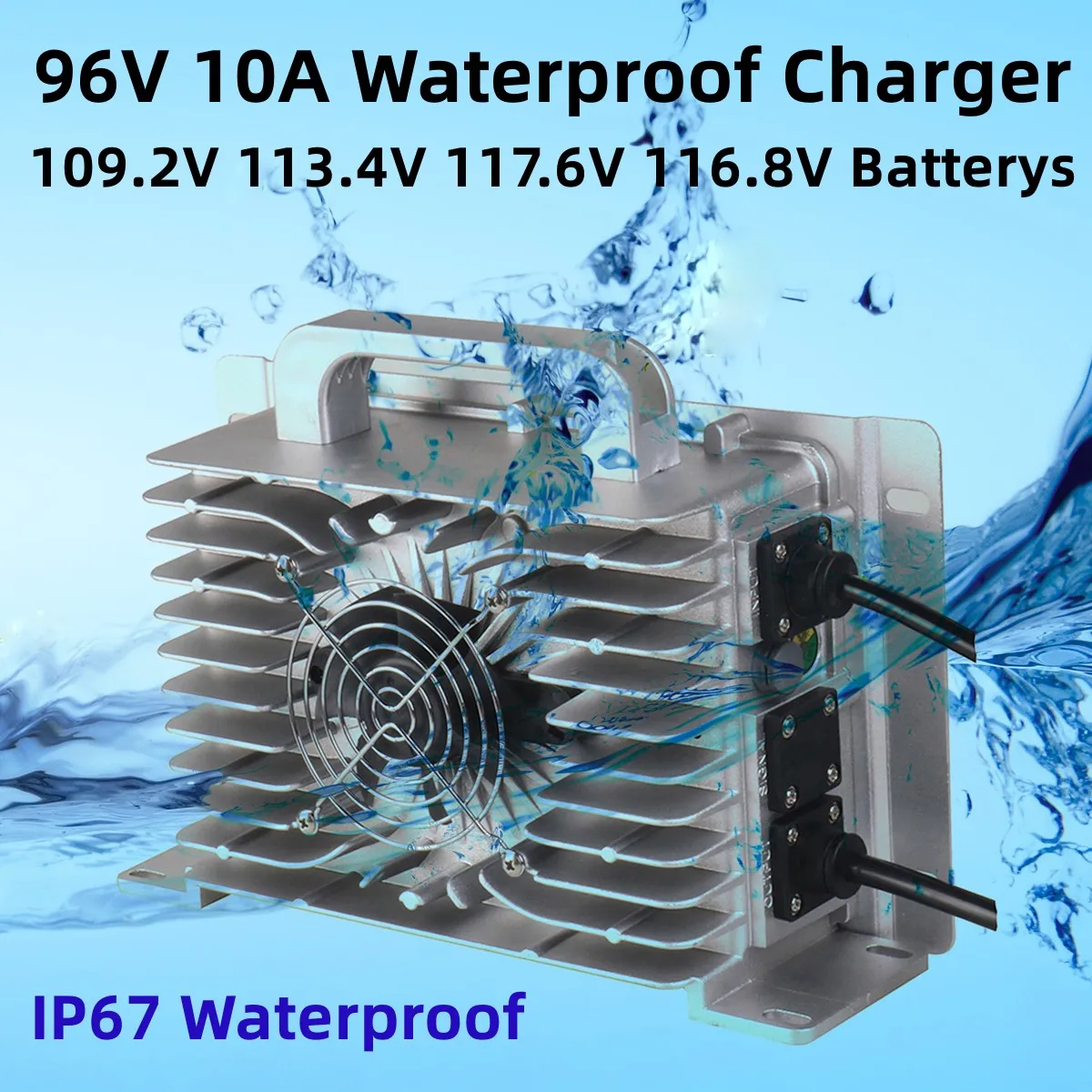 96V 10A IP67 Waterproof charger 109.2V 113.4V 117.6V 116.8V 126V lipo lifepo4 li ion aaa rechargeable batterys 26S 27S 28S 30S