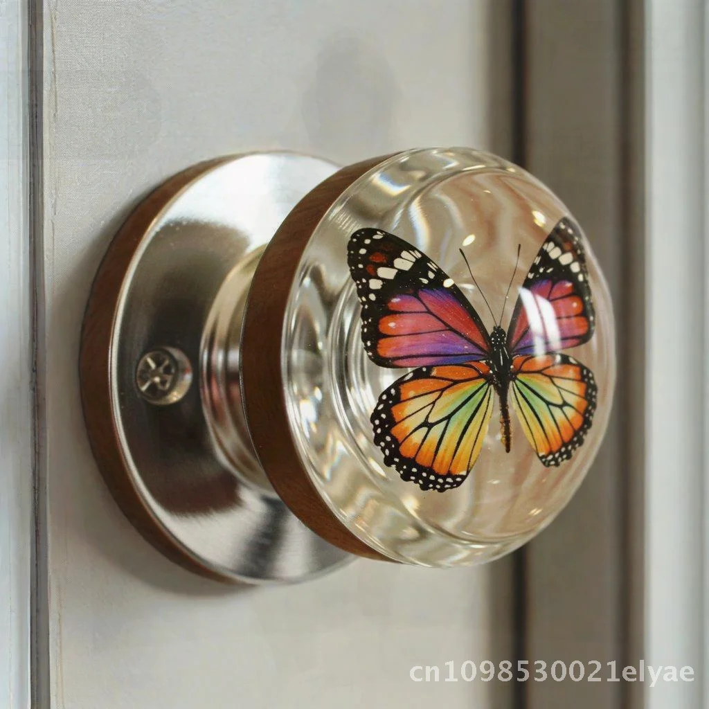 

Decorative Door Handle Resin Embedded Crafts Unique Home Decor Guppy Carnation Purple Daisy Octopus Designs for Festive DIY