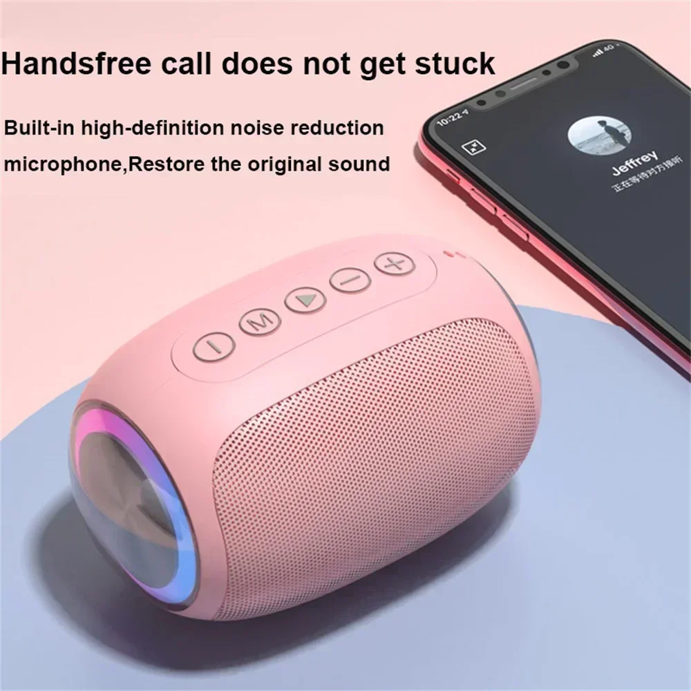 Pink Speaker Bluetooth 10W Bluetooth Speaker Box Outdoor Sound Box Bass Sound Support TF Card FM Ra Powerful Portable Waterproof