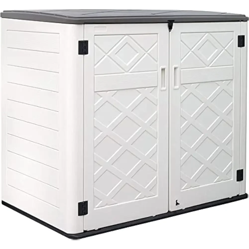 

Outdoor Storage Shed Weather Resistance, Horizontal Storage Box Waterproof for Garden, Patios, Backyards, 48 Cu.ft Capacity