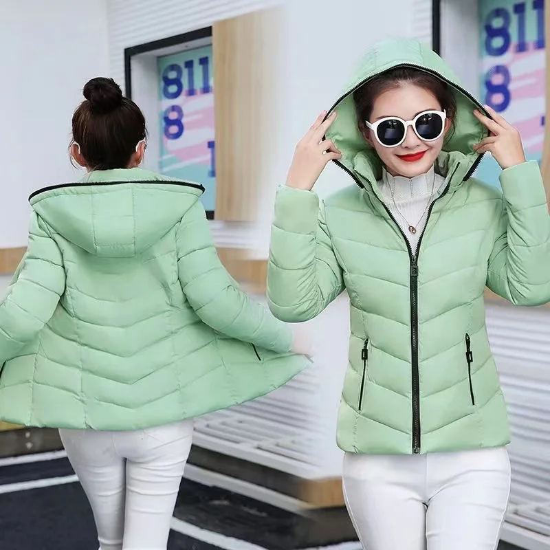 Winter Jacket Women Korean Short Slim Down Cotton Padded Jackets Overcoat 2024 New Female Parkas Hooded Casual Thick Warm Parka