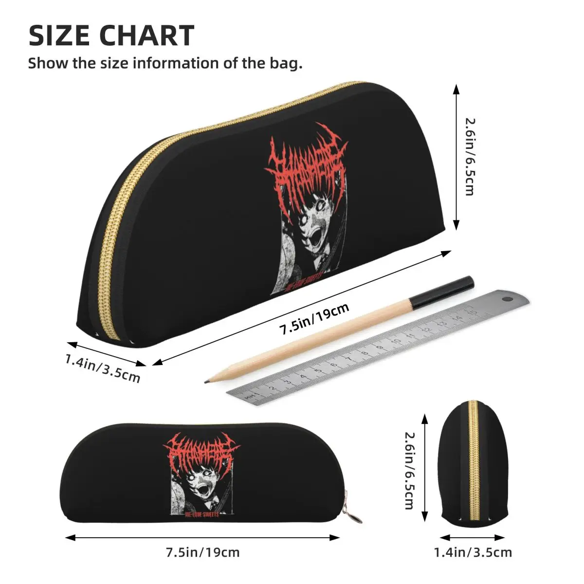 Hanabie Love Sweets 연필 케이스 펜 홀더 보관 문구 용품 대용량 펜 상자 연필 가방 소년 소녀 선물