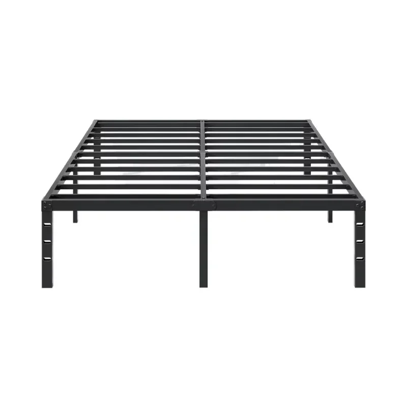 14-Inch heavy-duty metal bed frame Queen, sturdy mattress base with under-bed storage, easy to assemble, black