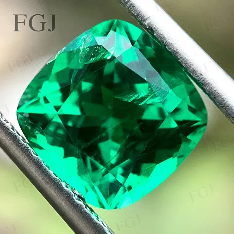 

Top Quality Cushion Shape Lab Grown Colombia Emerald Classical Gemstone For Jewelry Earrings Selectable AGL Certificate