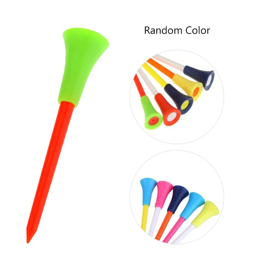 50Pcs Plastic Golf Tees Multi Color 8.3CM 72mm 54mm Durable Rubber Cushion Top Golf Tee Golf Accessories Golf Ball Holder