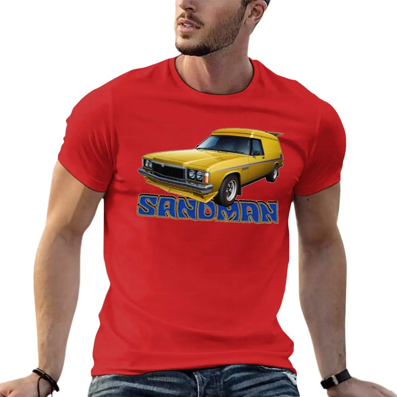 Illustrated HZ Holden Sandman Panel Van - Yellow T-shirt summer clothes oversized men t shirt