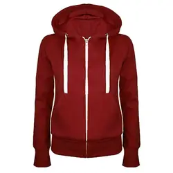 Womens Fashion Simple Drawstring Hooded Coats Women Casual Sport Fitness Hoodie Fleece Sweatshirt Zip Jackets