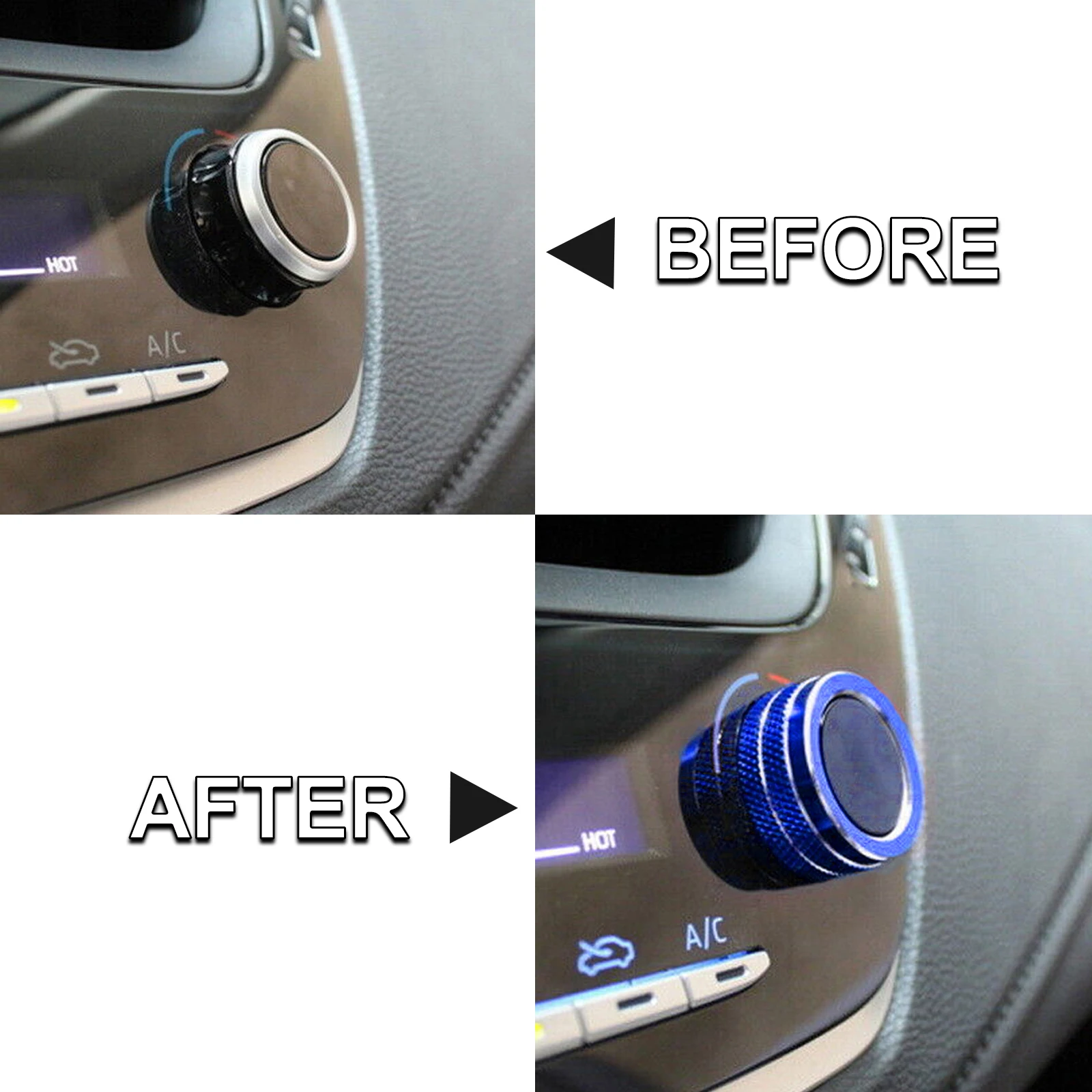 Blue AC Climate Control Switch Knob Surrounding Ring Cover Sticker For Toyota Corolla Sedan 2020+ Hatchback 2019+ Cross 2022+