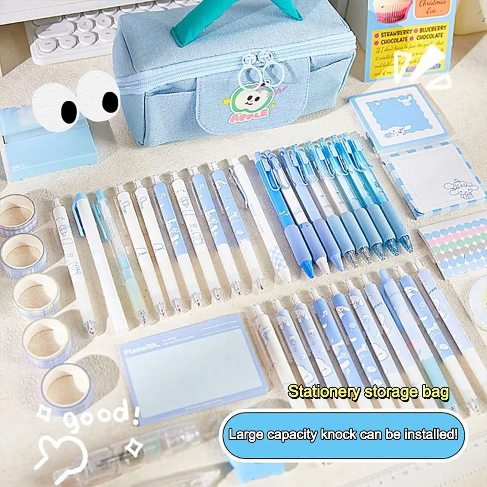 

Cartoon Large Capacity Pencil Case with Handle Portable Cosmetic Bag Stationery Pouch School Supplies