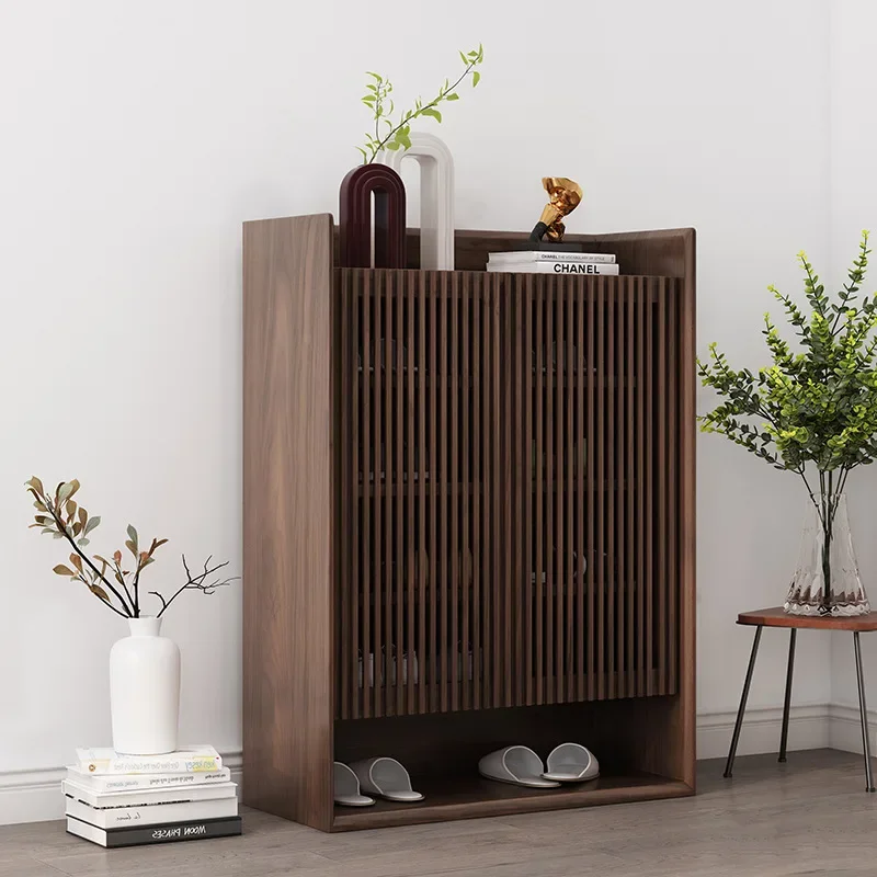 The product can be customized. Nordic solid wood grille door shoe cabinet, household living room, small unit partition cabinet,