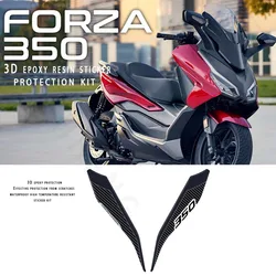 Accesorios de motocicleta para Honda Forza 350 NSS 350, protección facial frontal, pegatina de resina epoxi 3D, 2021, 2022, 2023
