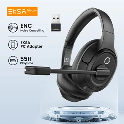 EKSA H6 Wireless Headphones Bluetooth 5.0 Headset with USB Dongle ENC Call Noise Cancelling Mic 30H Playtime For Office Computer