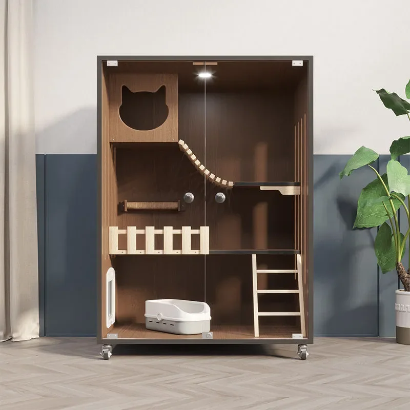 Indoor Cat Cage Villa Small Apartment Pet Cabinet House Luxury Furniture