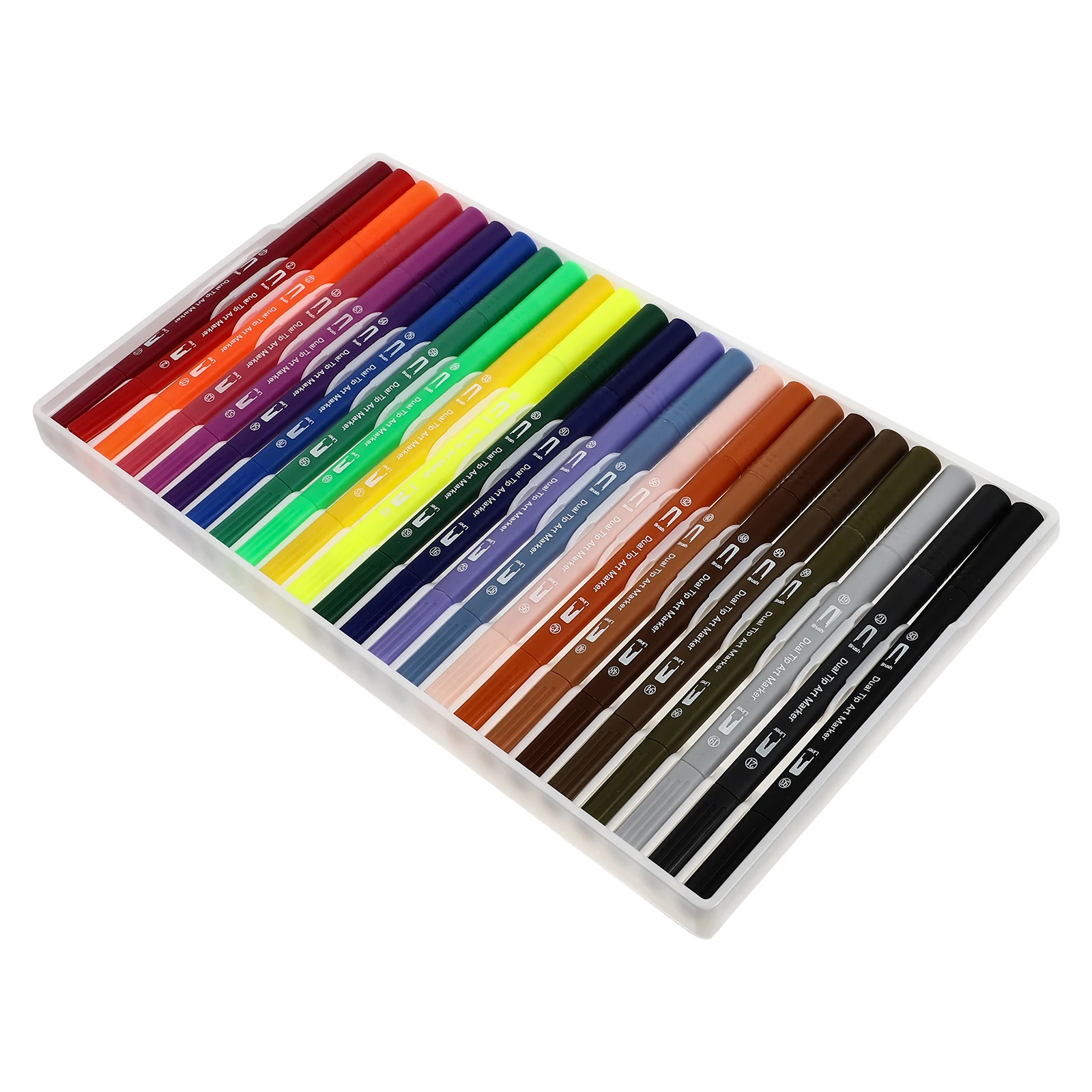 

1 Box Watercolor Pen 24 Colorcreative Double Headed Marker Practical Dual Tip Art Marker Plastic Fine Liner Double Headed
