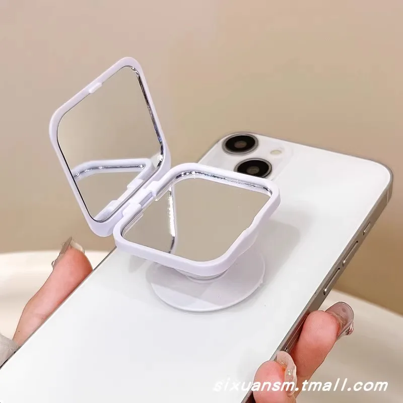 

Mirror Mobile Phone Stand Sticker Adhersive Rotatable Foldable Makeup Women Compact Finger Holder Anti-Slip Cushion Ring Bracket