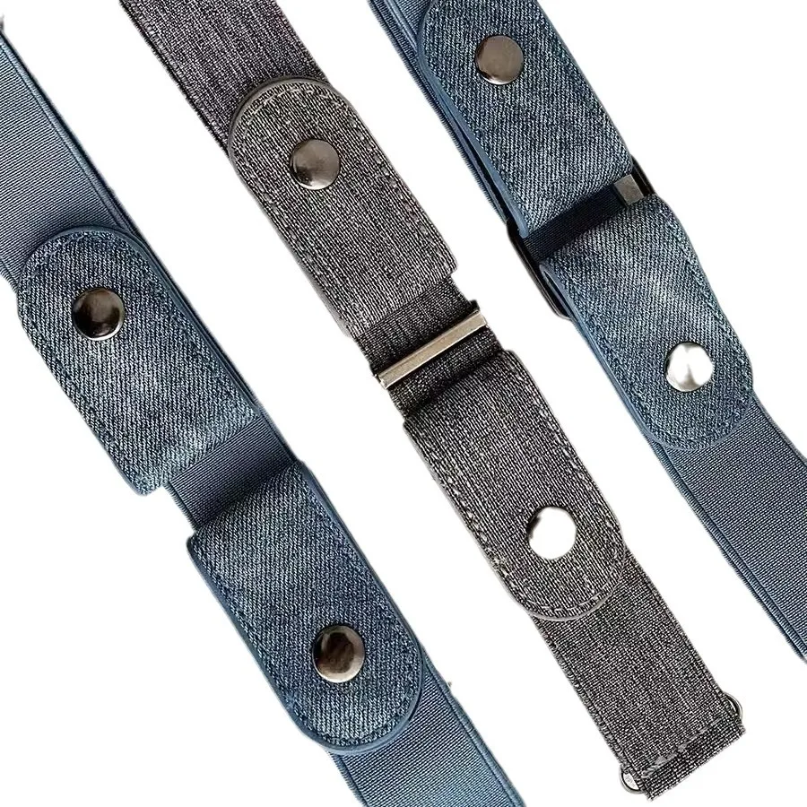 Fashion Invisible Traceless Belts for Men Women Y2k Casual Jeans Clothing Accessories PU Leather Buckle-Free Elastic Belt Female