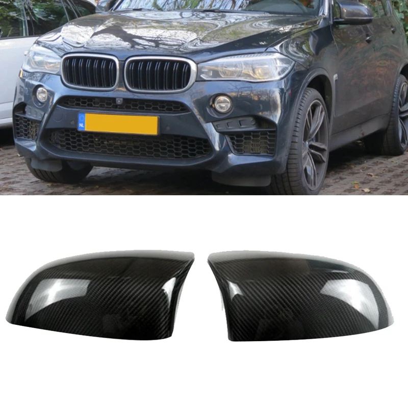 

2 PCS Car Rear Mirror Cover Shell Cap Carbon Fiber Pattern Real Carbon Fiber For BMW X5M F85 X6M F86 2015-2018