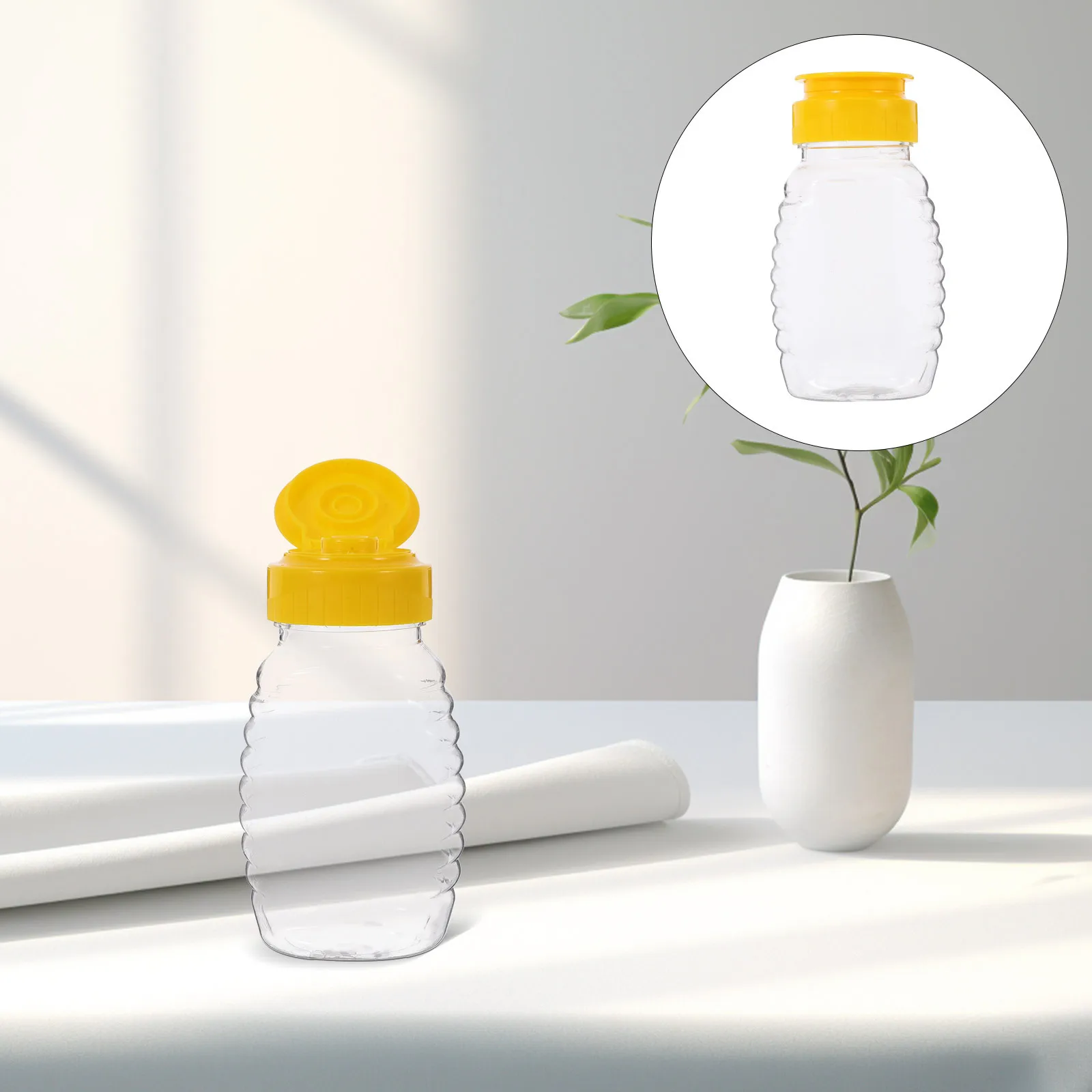 

2pcs 108 Ml Bottles Clear Squeeze Dispenser Refillable Condiment Container Kitchen Storage Jar For Honey Maple Syrup Travel