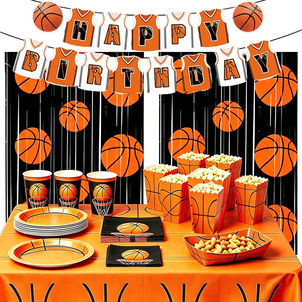 Einweg-Basketball-Tischdecke Tischbezug Jungen Sport Basketball Geburtstagsparty Babyparty Basketball-Club Dekoration – Detail 2