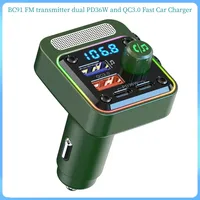 BC91 FM Transmitter For Car Dual PD QC3.0 Fast Car Charger HIFI MP3 Player Wireless FM Radio Kit Hands-Free Call