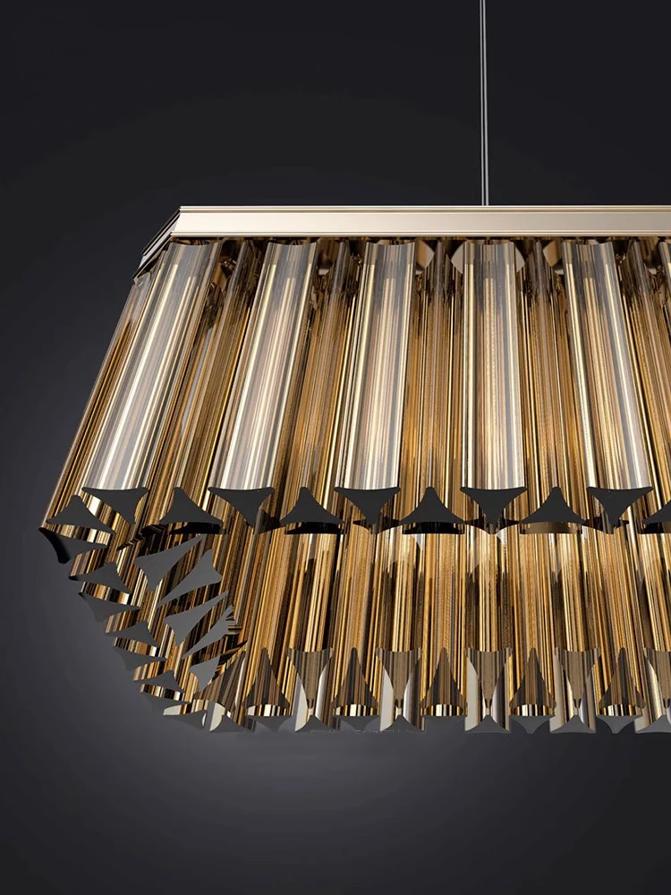 2025 ما بعد الحداثة العنبر الزجاج مُثبتة في السقف أضواء فوق طاولة الطعام ديكور المنزل بار المطبخ جزيرة معلقة Lmaps لماعة