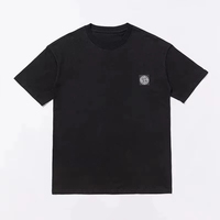 Stone Summer Correct Version Printing Small Label Casual Versatile Round Neck Printed T-shirt Short Sleeve Men's Island Island