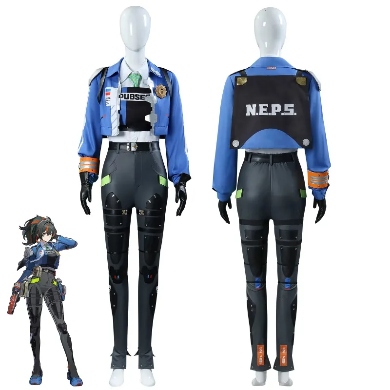 Zenless Zone Zero Anime Game Zhu Yuan Cosplay Costume Wig Zhuyuan Uniform Criminal Investigation Special Response Team New