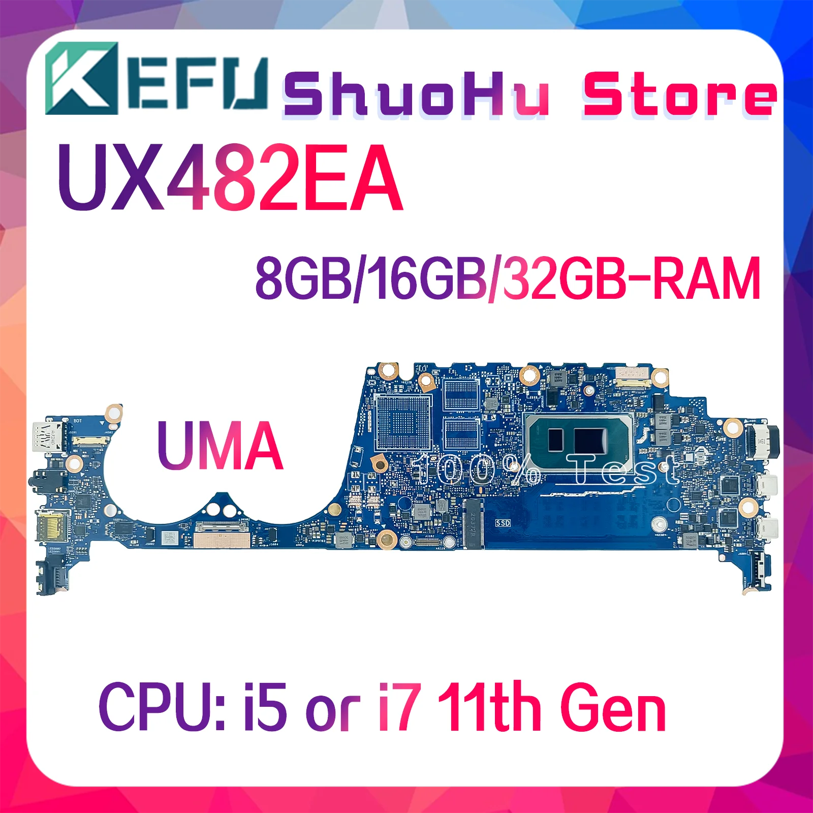 

Материнская плата UX482EG для ASUS UX482EA UX482EGR UX482EAR UX482E BE482E BX482E материнская плата для компьютера портативный i5 i7 11-го поколения