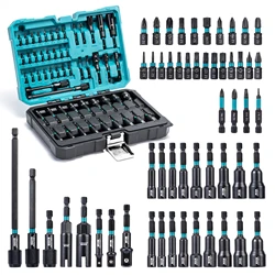 LIBRATON 54PCS Magnetic Nut Drivers Set, Metric&SAE Nut Drivers for Impact Drill, Impact Drill Driver Bit 1/4