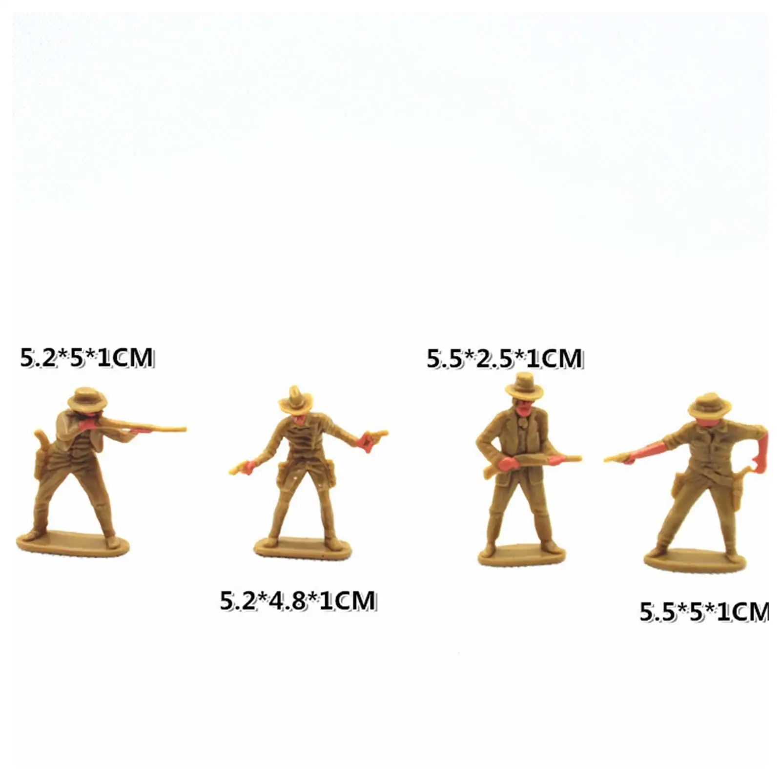 2-6pack 4 Pieces Simulation Cowboy People Figures Layout Miniature Scenes