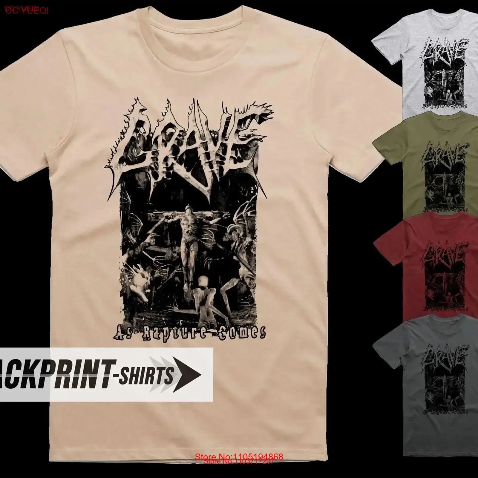 Grave As Rapture arrive t-shirt coton hommes toutes tailles S 5XL 18 couleurs bande affiche album couverture vintage lavé étiré