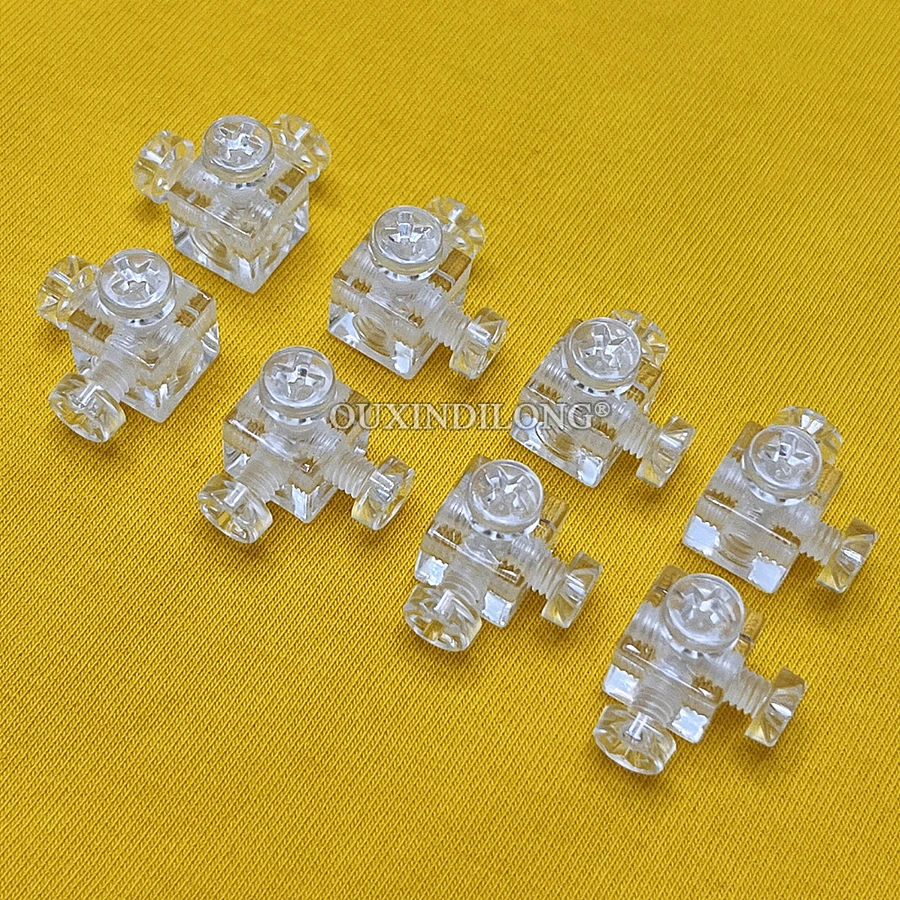 300PCS Clear Acrylic Cubes Blocks 6-Sided M4 Screws Fixed Corner Braces Display Cabinet Shelves Right Angle Joint Brackets+Screw