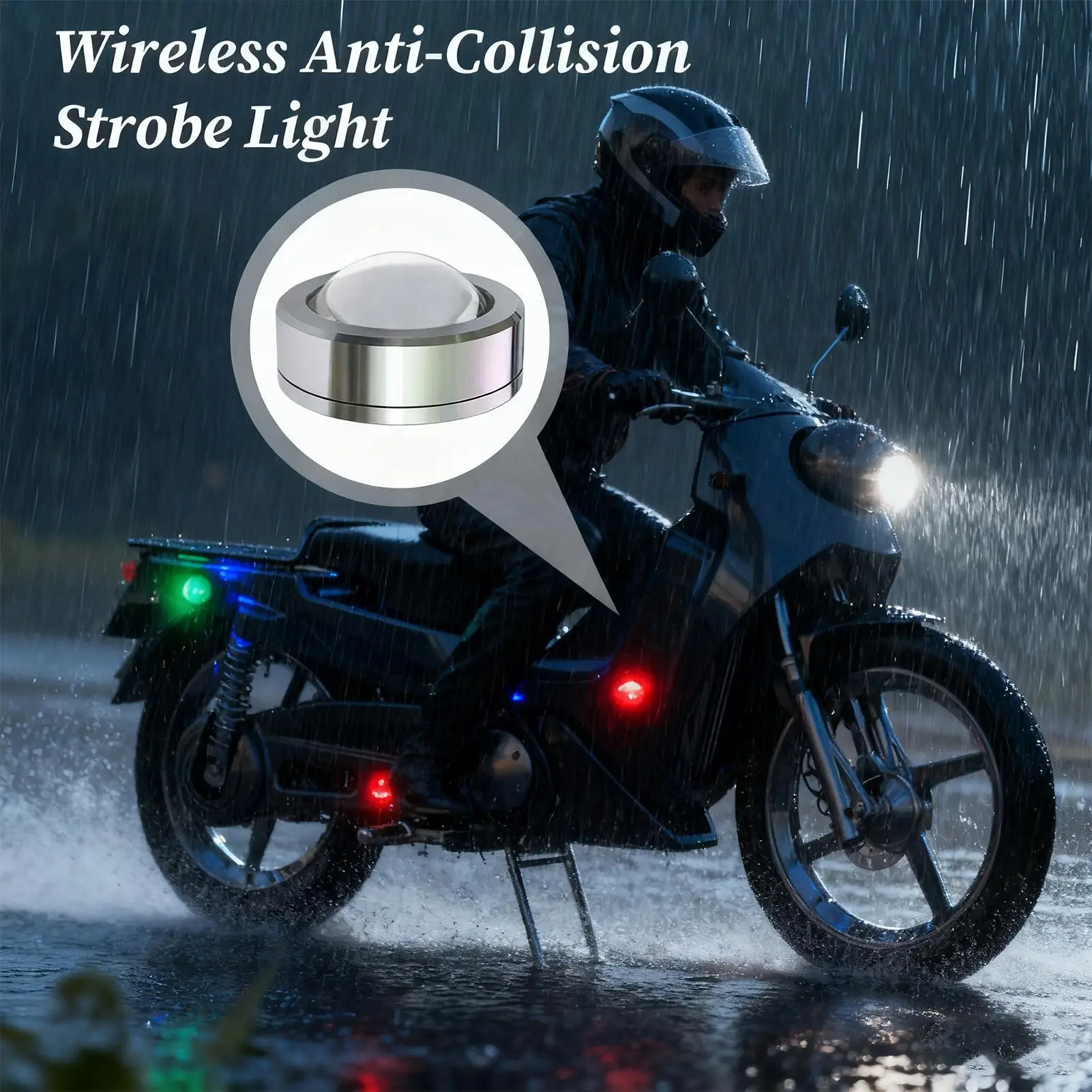 Motorcycle Flashing Lights Anti Collision LED Cycling Accessory Anti-Collision Light Intelligent Vibration Activation For Truck
