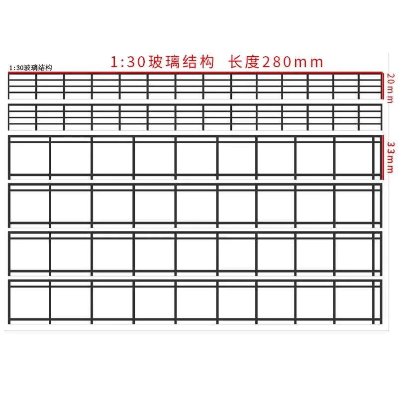 PVC Miniature Frame Railling Fence Model 1:25 1:30 1:50 Diy Model Making House Building Materials for Scene Layout Diorama Kits