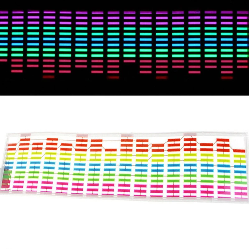 45X11CM Car Windshield LED Sound Activated Equalizer Car Neon EL Light Music Rhythm Flash Lamp Sticker With Control Box