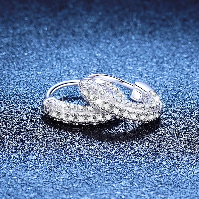 S925 فضة أقراط 0.7ct D اللون مويسانيتي ترصيع الحد الأدنى لذيذ مجوهرات هدية للنساء #3