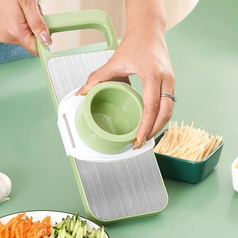 Kitchen 5 in 1 Stainless Steel Multifunctional Safe Manual Vegetable Slicer Cutter Potato Shredders Garlic Carrot Grater Chopper