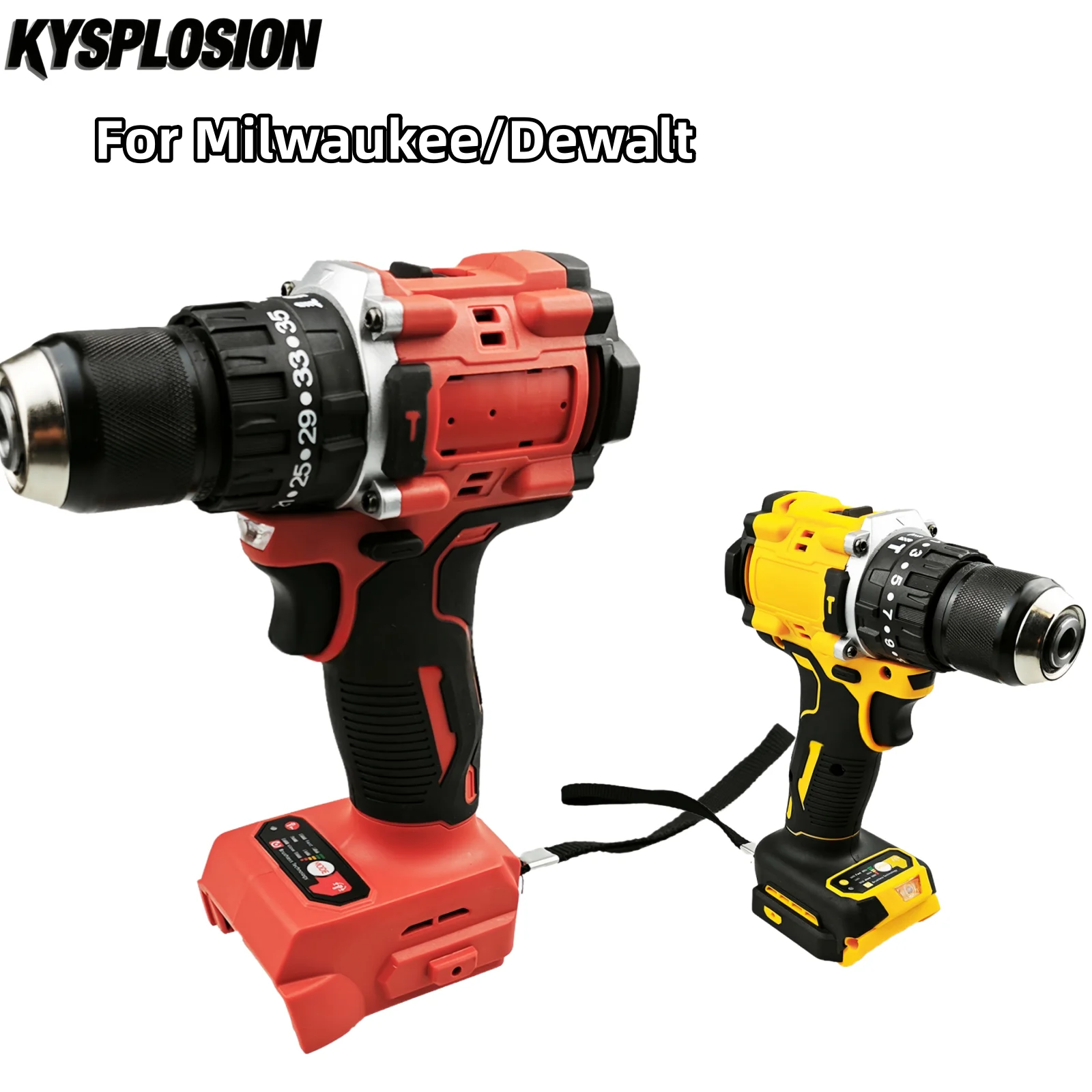 For Milwaukee M18/Dewalt 20V Battery 10MM Cordless Screwdriver 2-Speed Electric Drill for Home DIY Drilling Tool