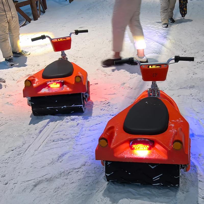 2026 Winter Sports Kids Electric Snow Track 48V 1500W Skiing Sleds Snow Ski Car With Colored LED Light Snow Racer