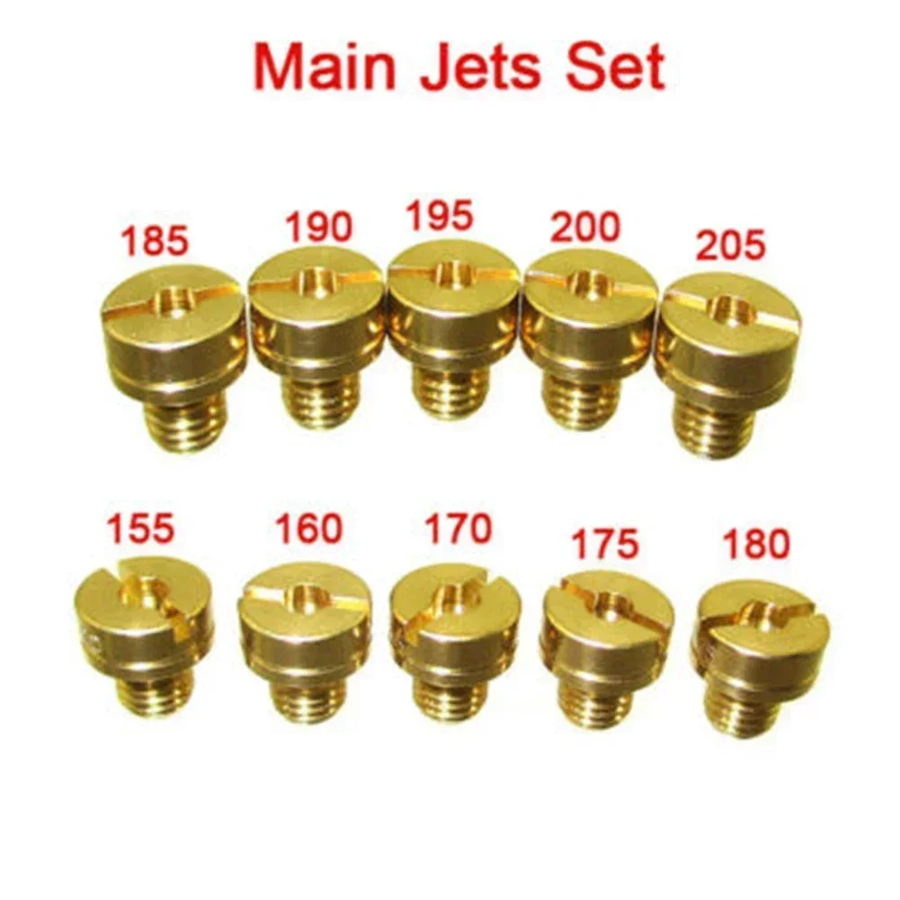 10pcs Motorcycle Carb Main Jets Accessories For Mikuni Carburetor # 155 160 170 175 180 185 190 195 200 205