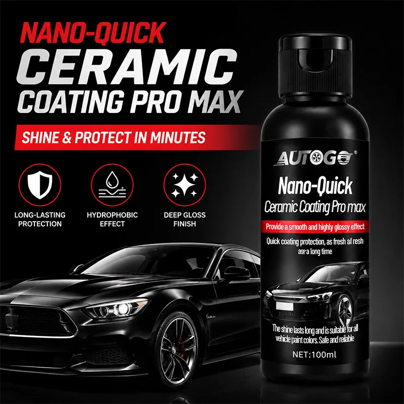 Nano-Quick Ceramic Coating Pro Max 100ml Ochrona Lakieru Samochodowego Hydrofobowa Powłoka Ceramiczna Wysoki Połysk Długotrwała Ochrona Pojazdu